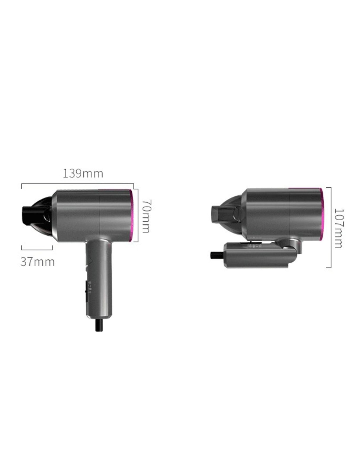 Household hair dryer full product view