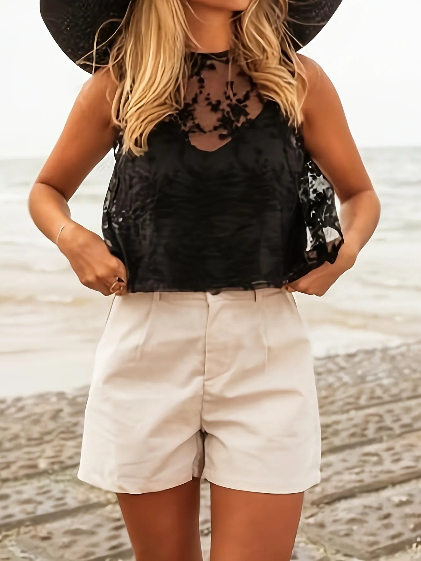 Lace Tie Back Tank - Fashorio