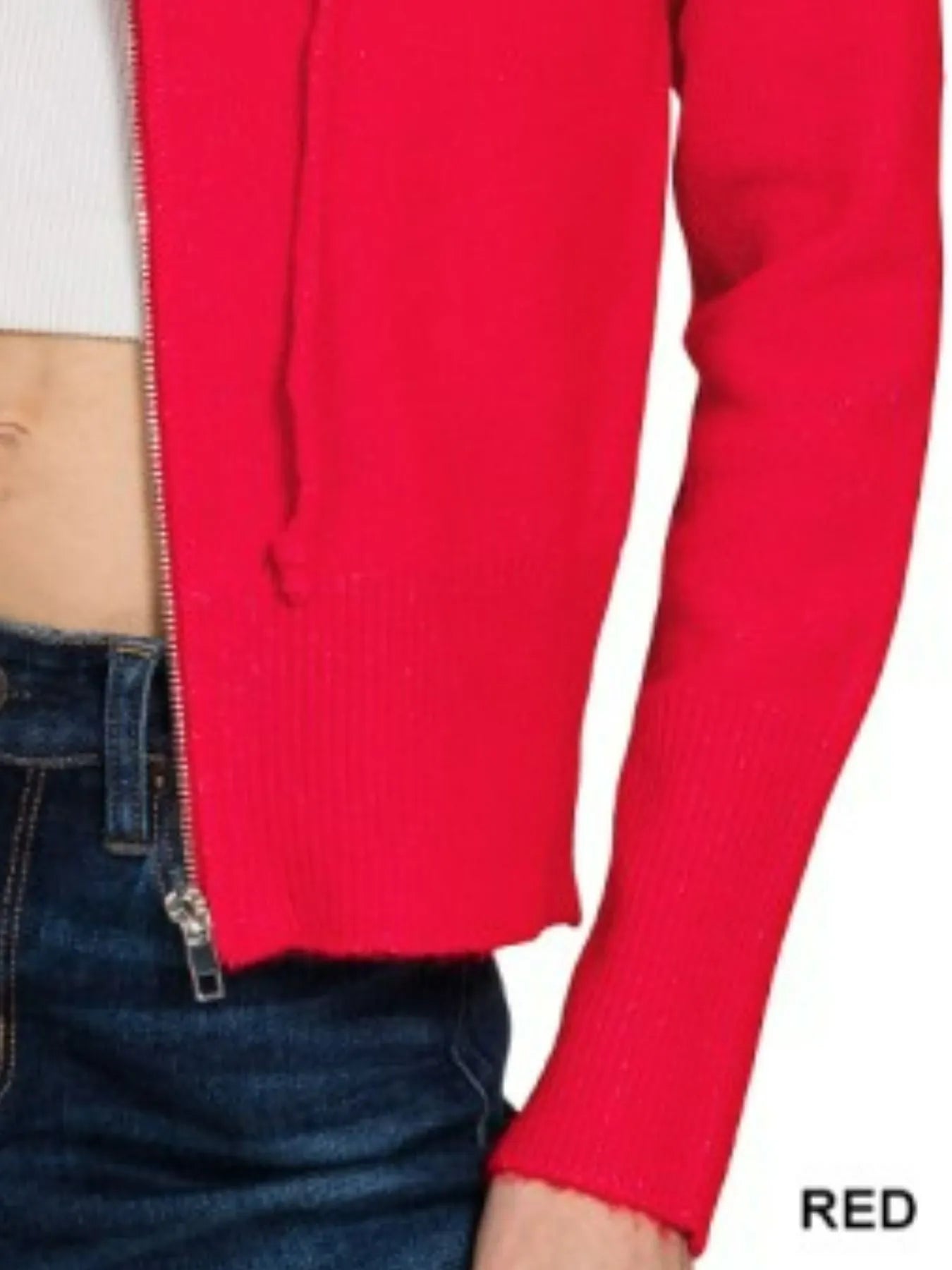 Zenana Drawstring Zip Up Hooded Cardigan - Fashorio