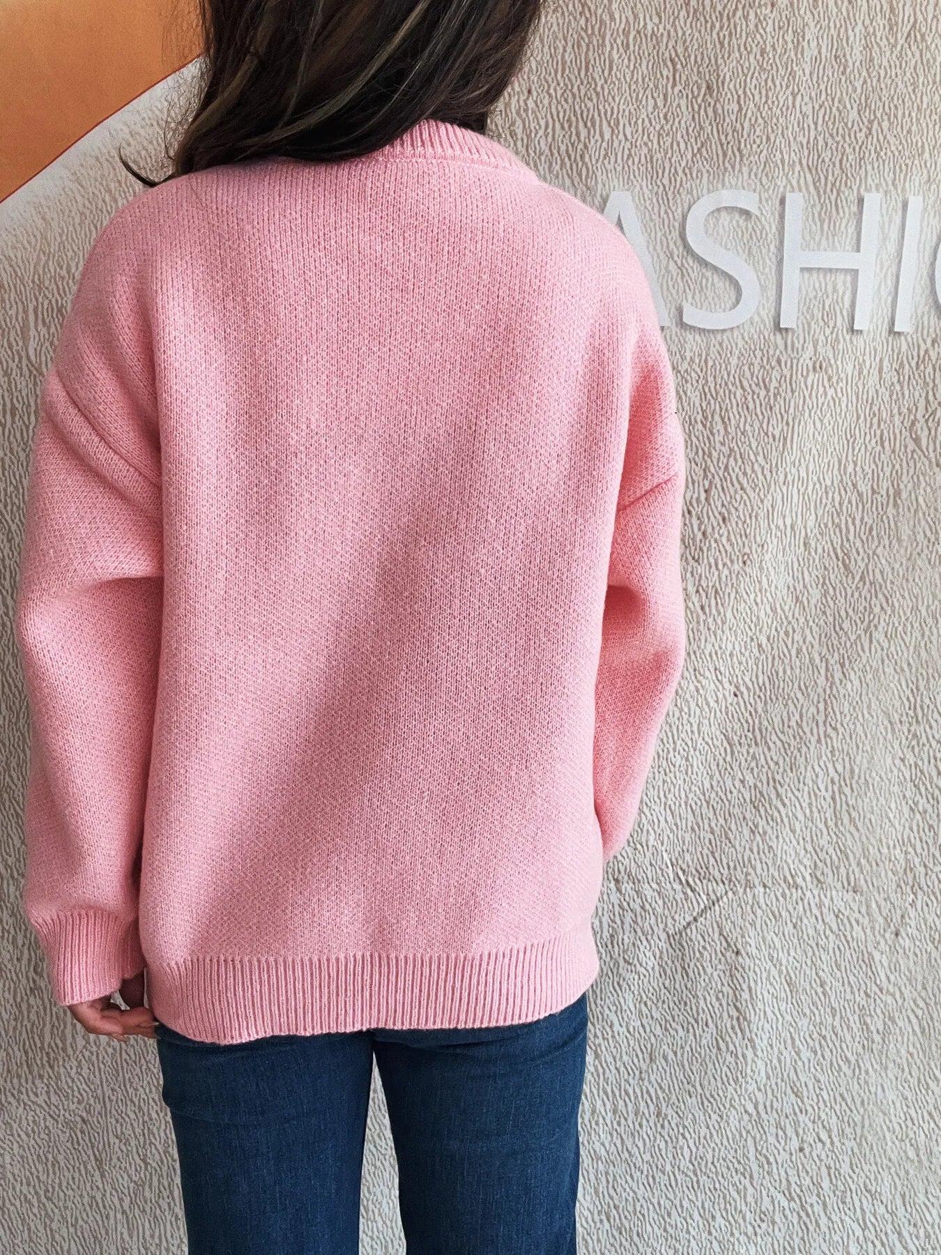 Cherry Round Neck Long Sleeve Sweater - Fashorio