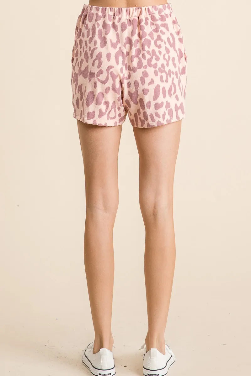 BiBi Leopard Shorts with Twill Tape Drawstring - Fashorio