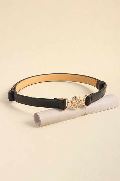 Rhinestone Decor PU Leather Belt - Fashorio
