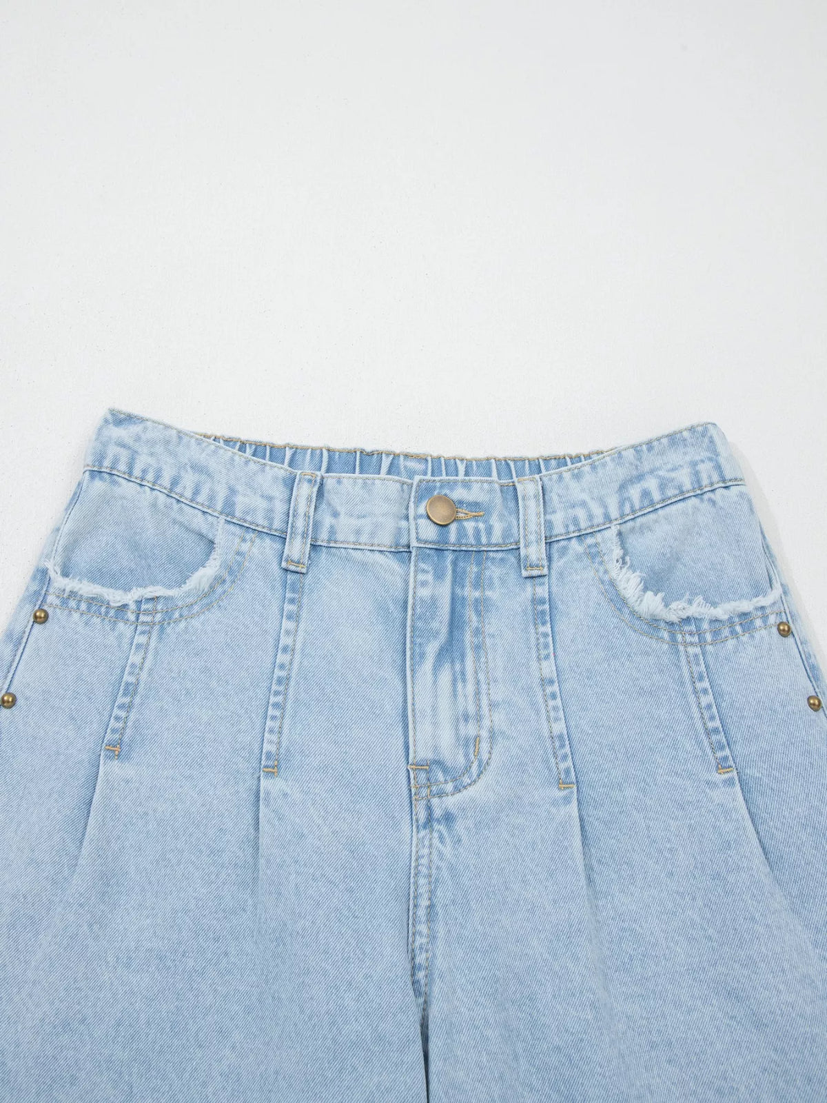 Studded Side Slit Wide Leg Jeans, view 6