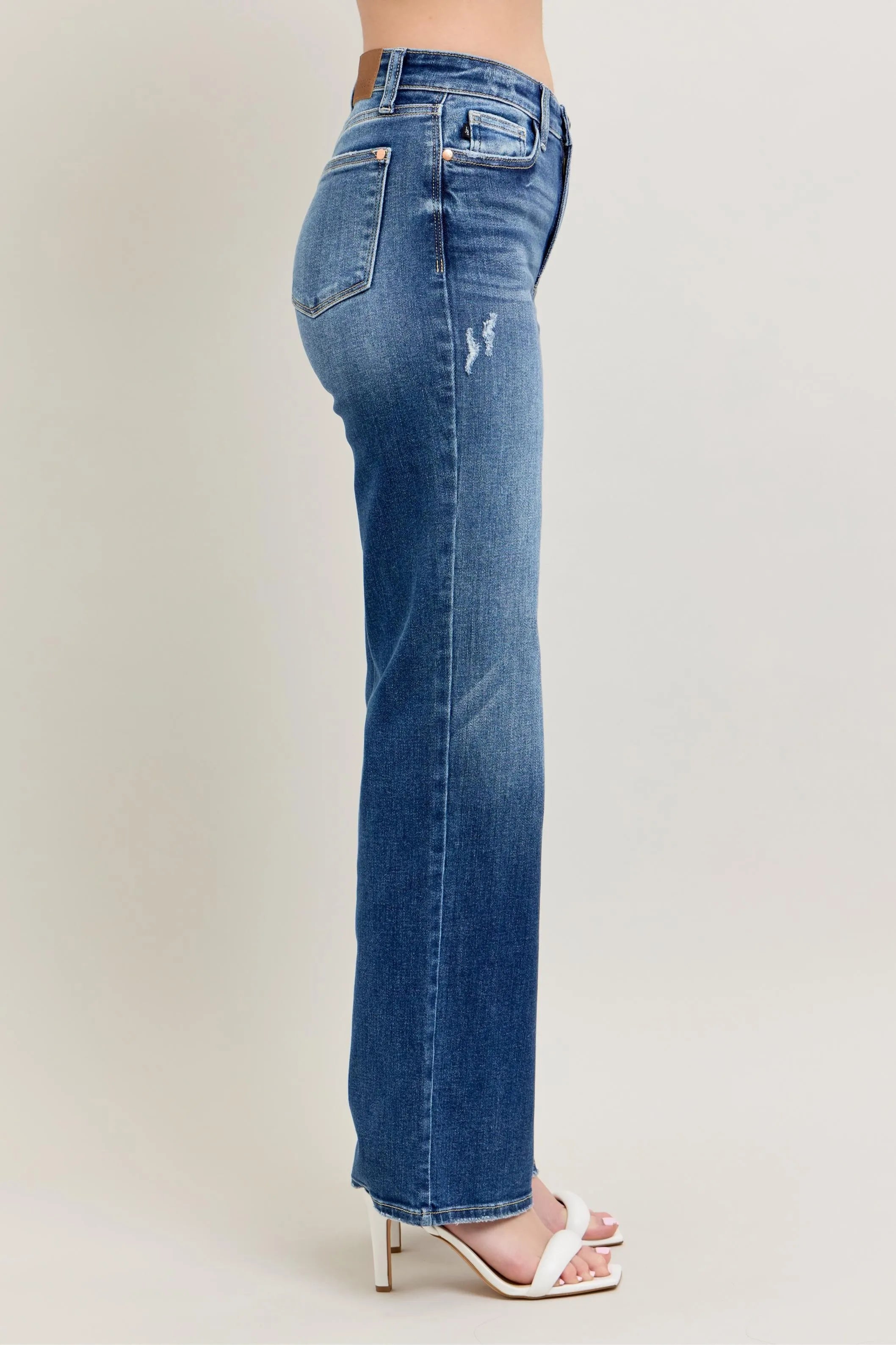 Judy Blue Full Size High Waist 90's Straight Leg Jeans Plus Size - Fashorio