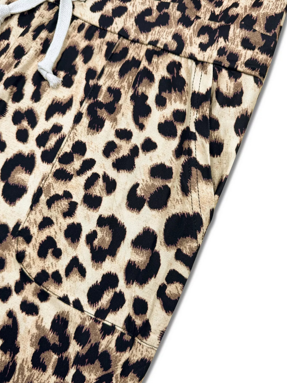 Leopard Print One Shoulder Top and Pants Set, view 6