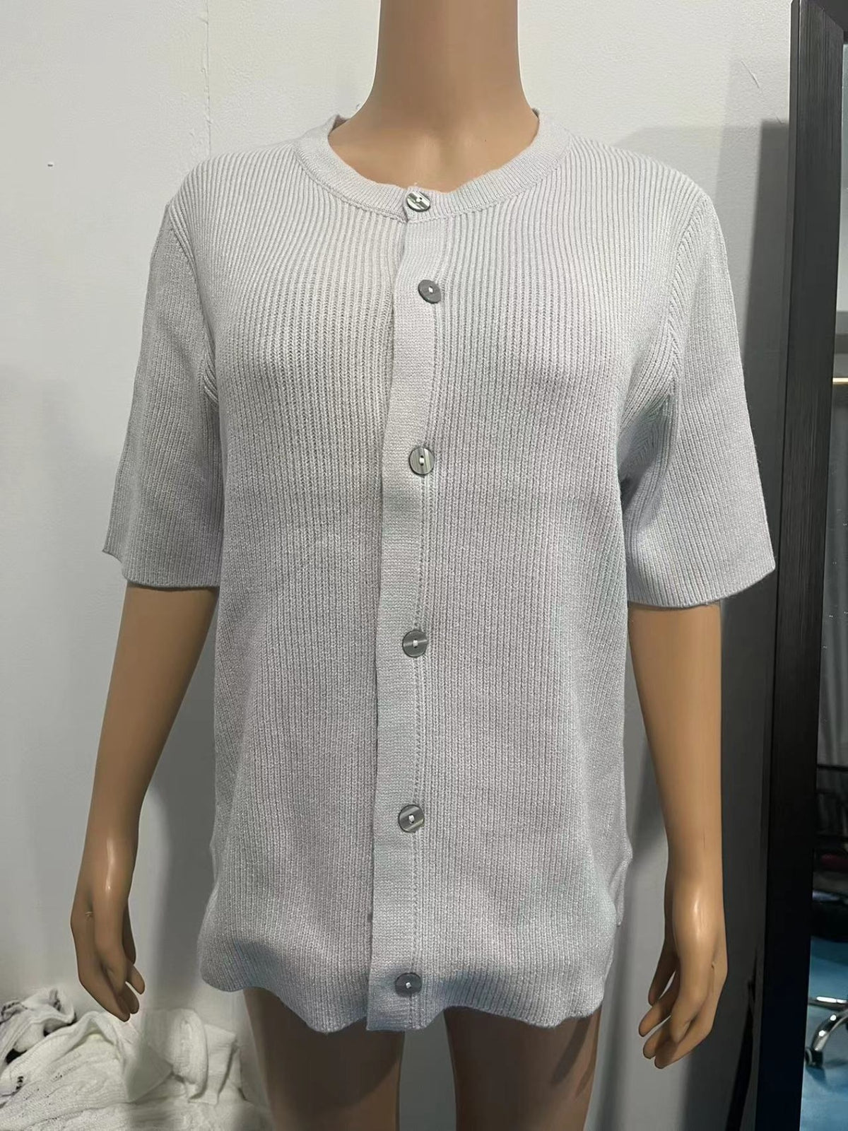 Short sleeve cardigan styled look