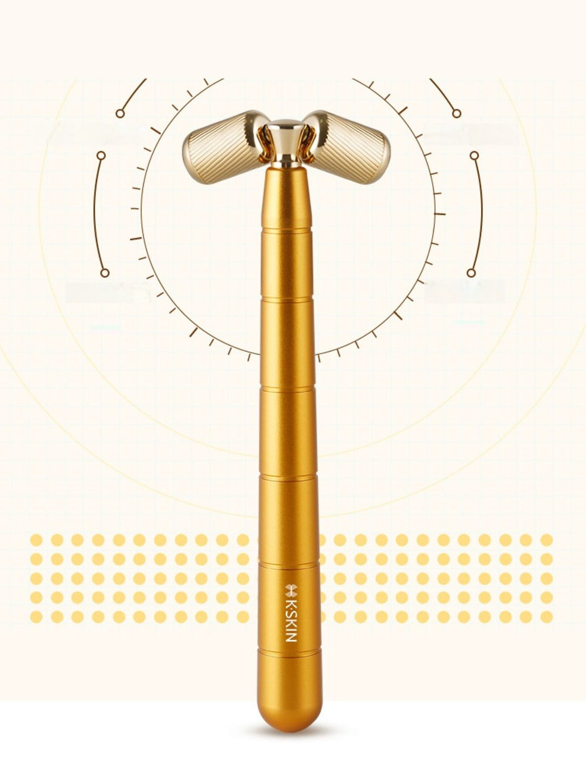 Facial massager in use on face