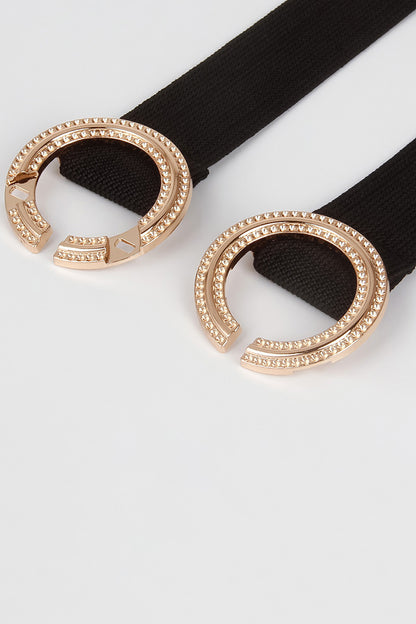 Double Hoop Buckle Elastic Belt - Fashorio