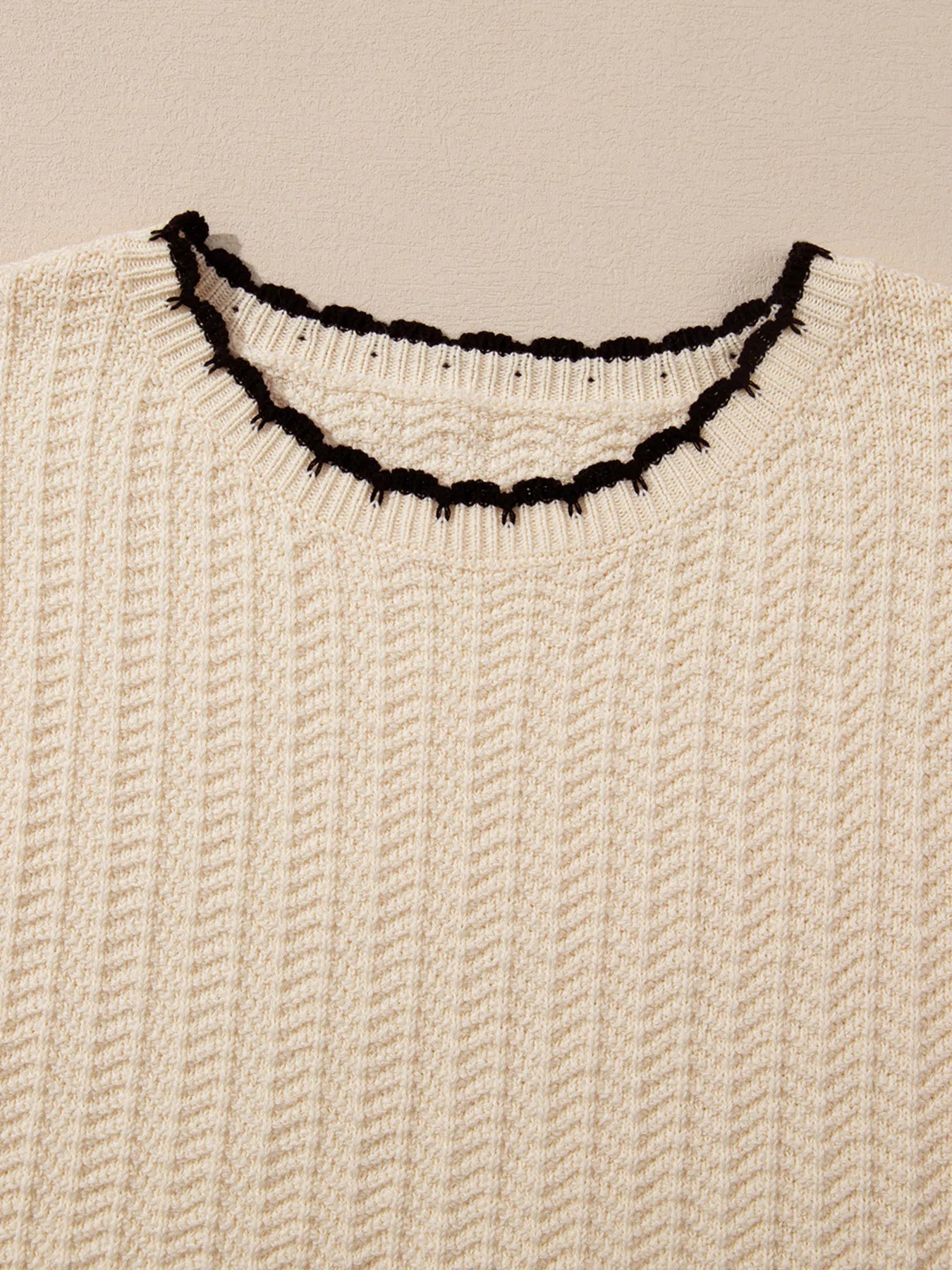 Contrast Trim Boxy Fit Sweater Vest - Fashorio