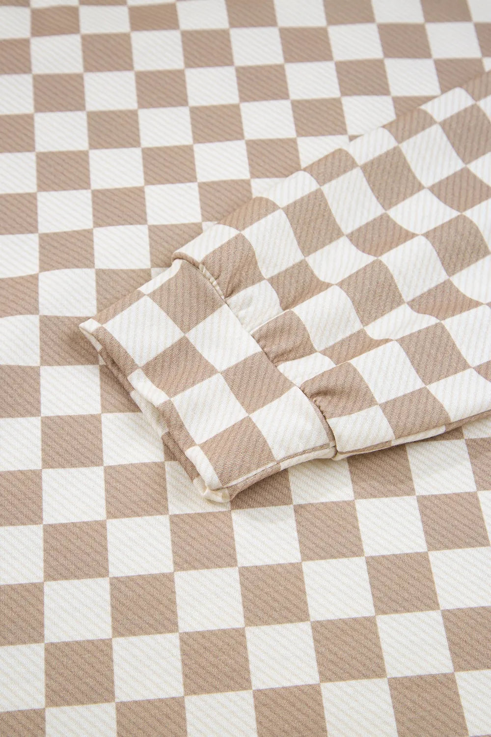 Checkered Long Sleeve Top and Skirt Two Piece Set view 11