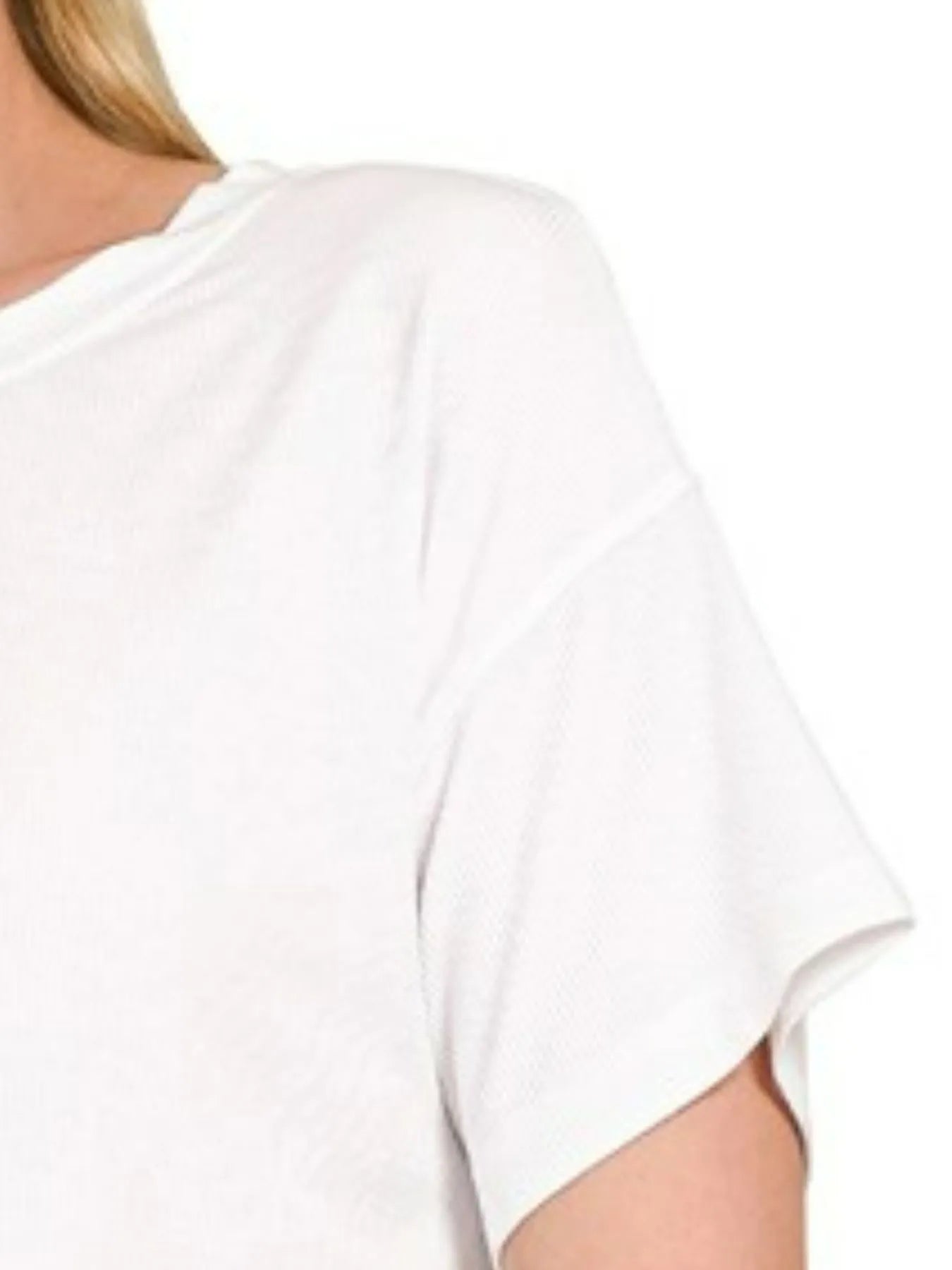 Zenana Ribbed Round-Neck Crop T-Shirt - Fashorio