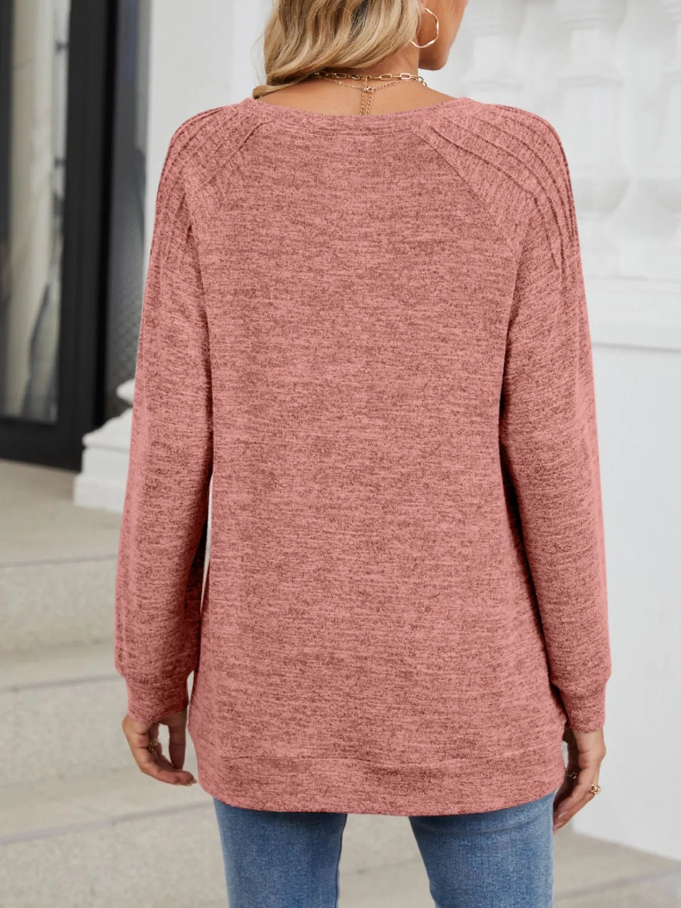 Round Neck Long Sleeve T-Shirt - Fashorio