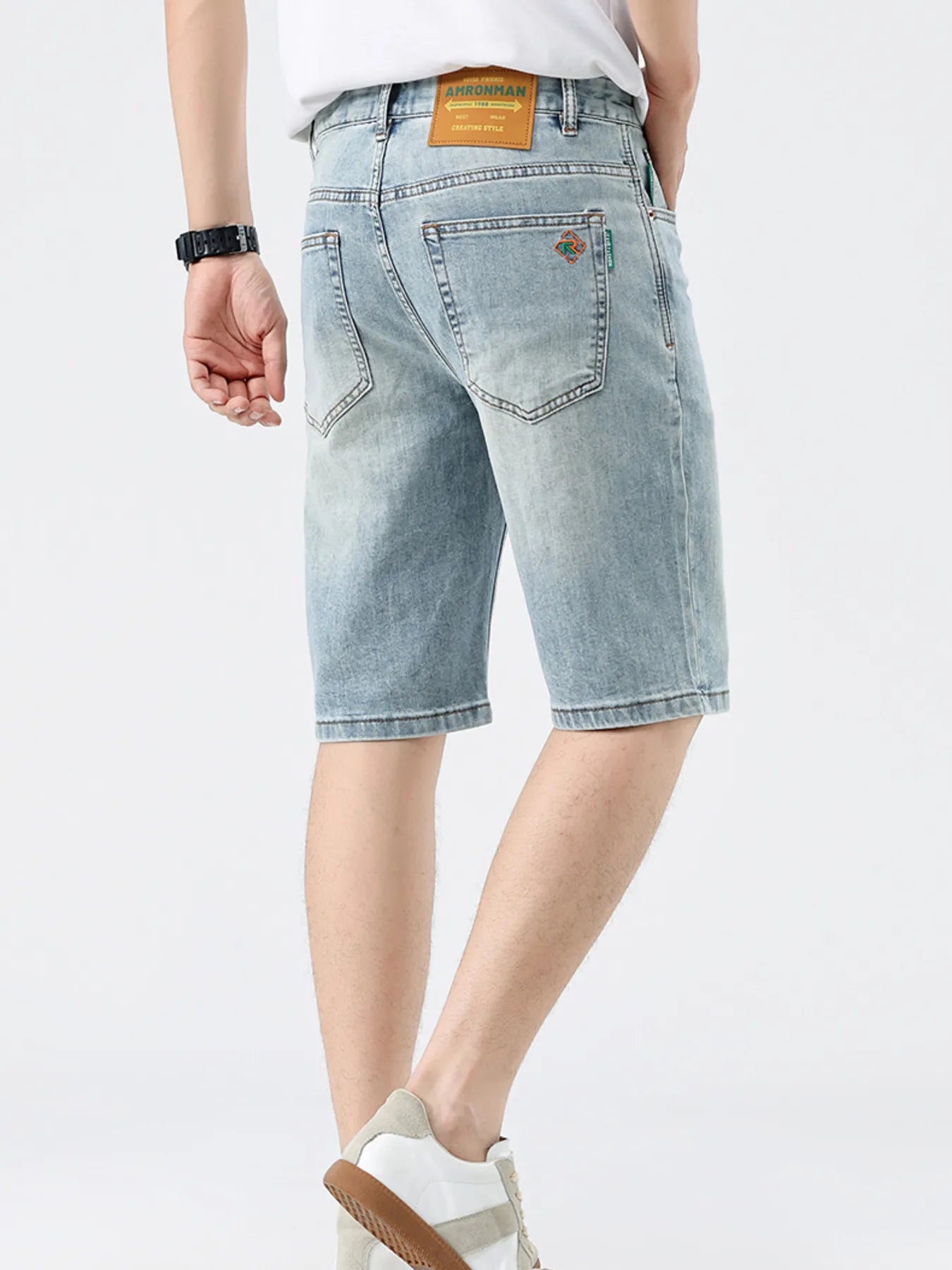 Men's Washed Denim Shorts - Fashorio