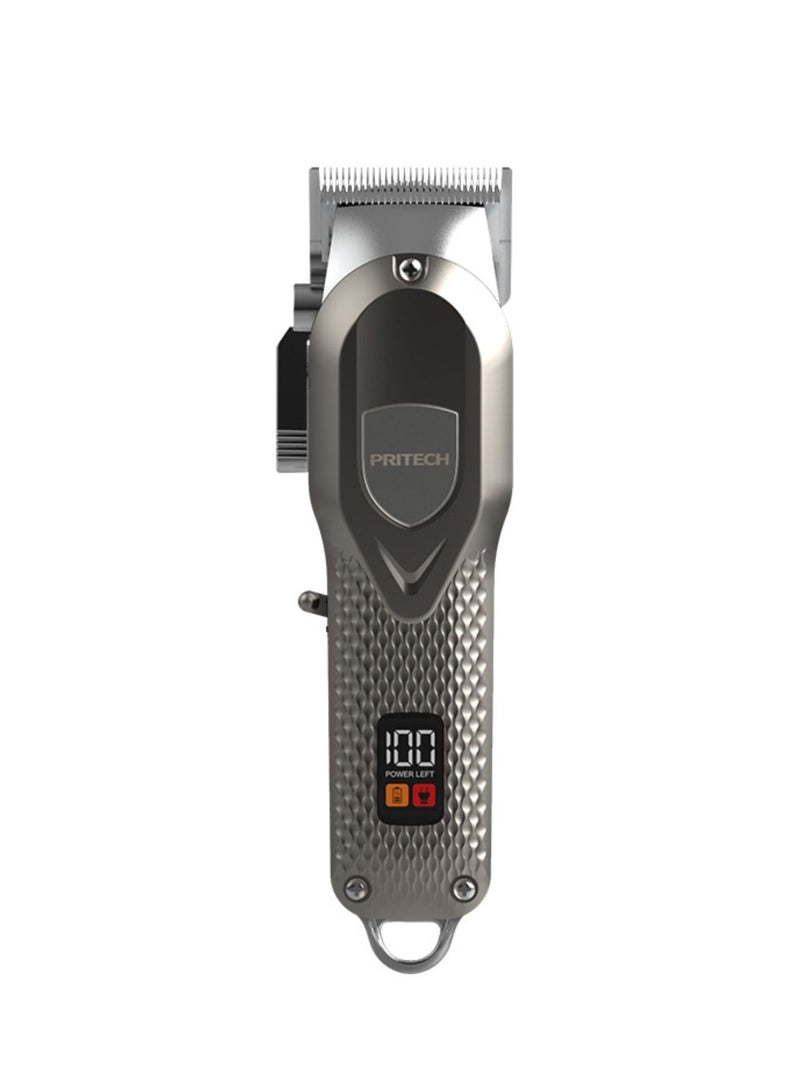 Cordless hair clipper with LED display front view