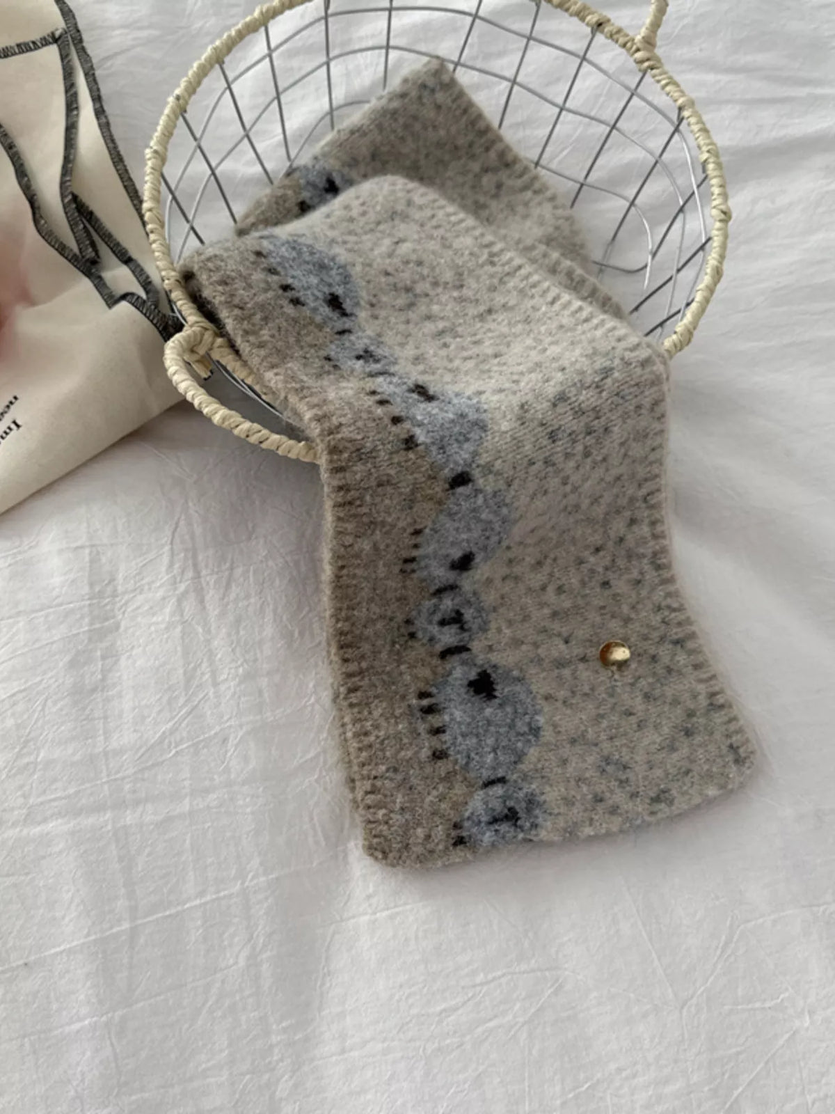 Sheep Pattern Knitted Scarf, view 7