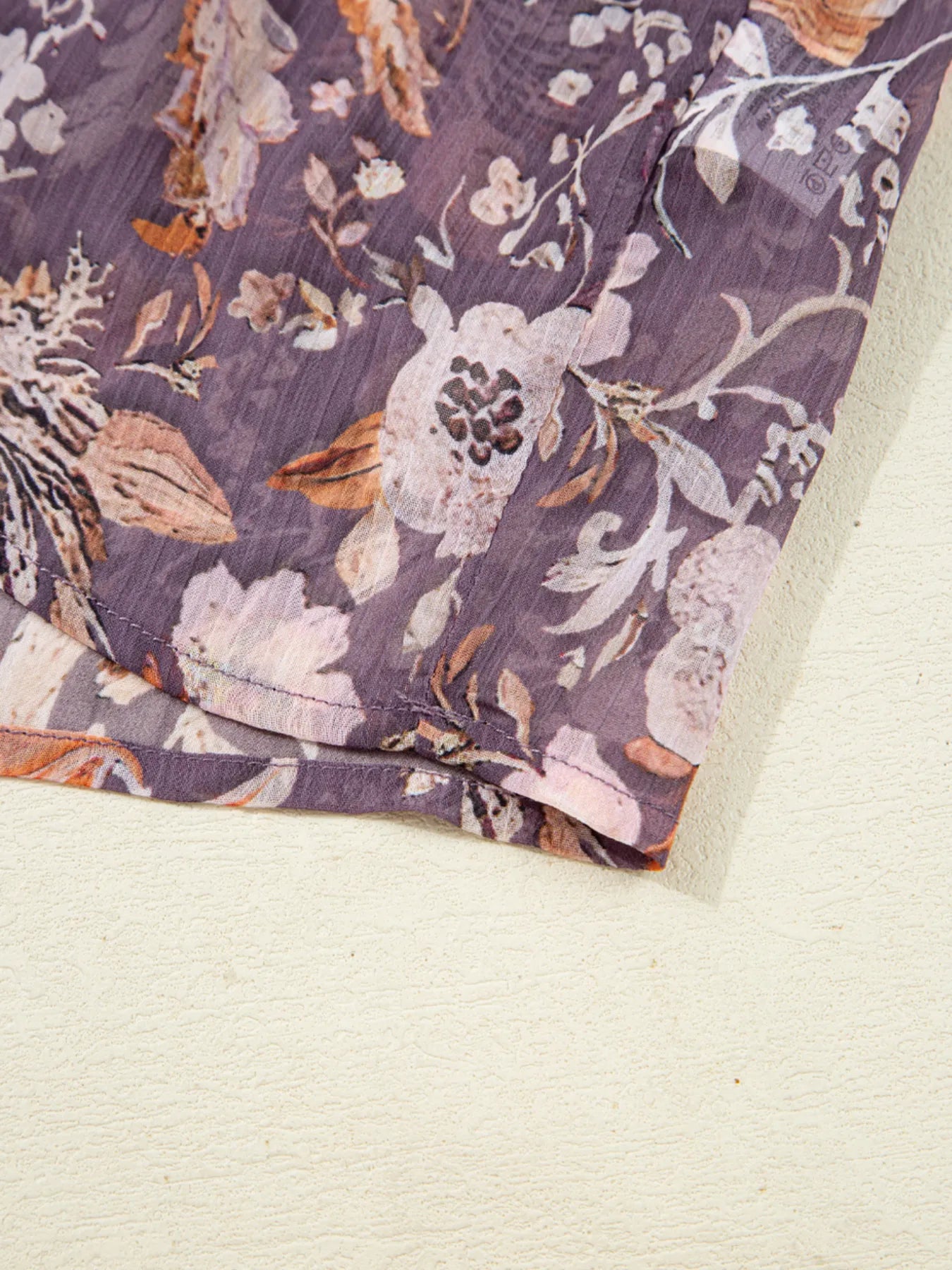 Floral Print Tie Neck Blouse - Fashorio