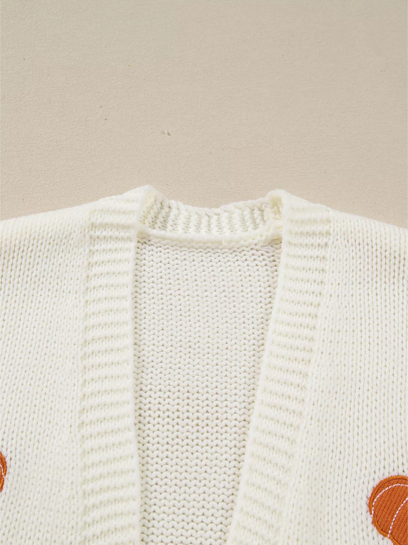 Halloween Pumpkin Embroidered Knit Cardigan - Fashorio
