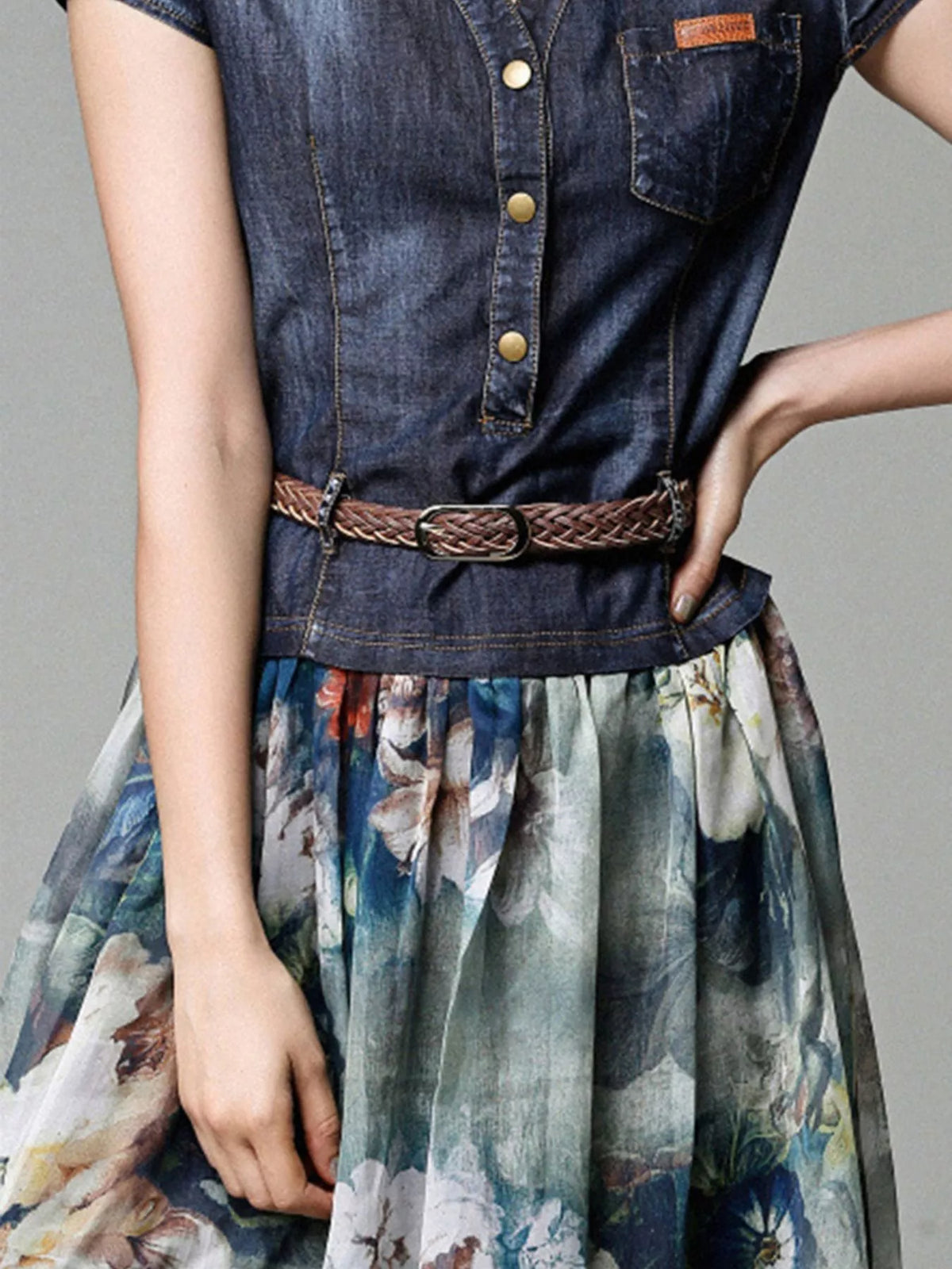 Floral chiffon dress full length styling
