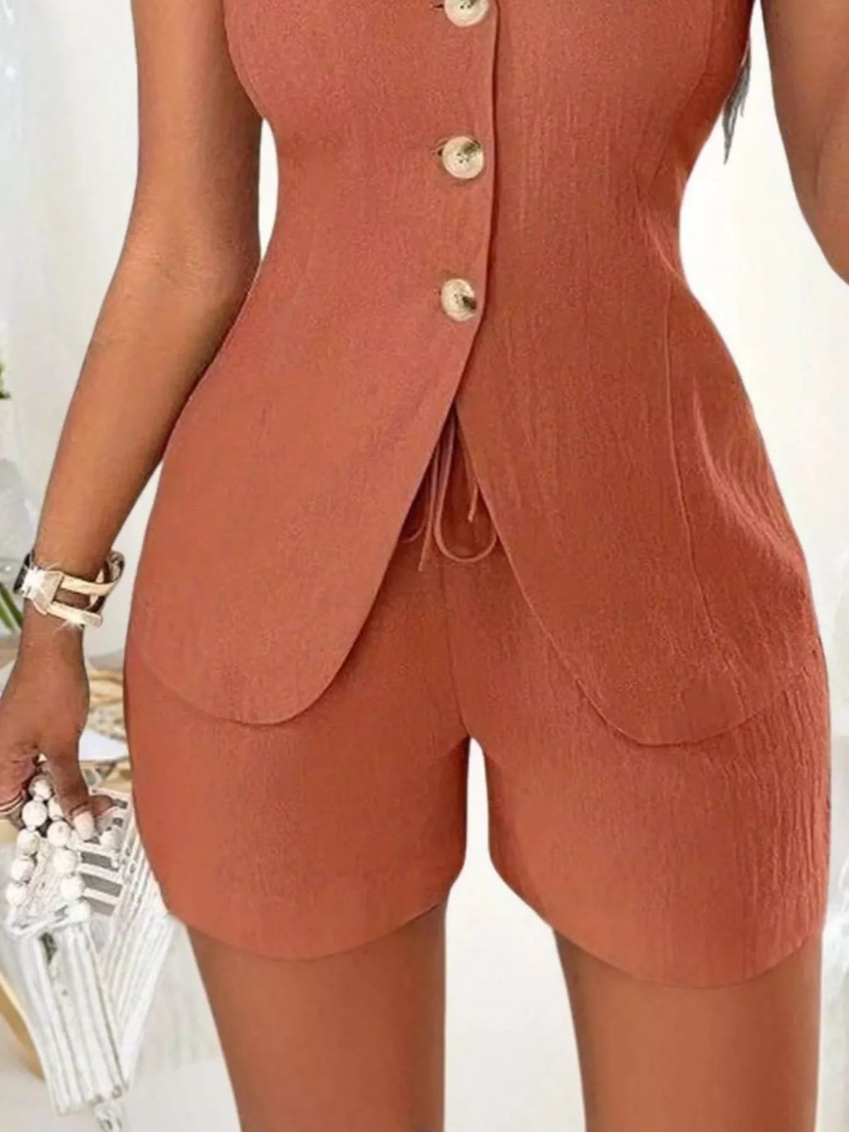 Vest and shorts coordinated matching outfit