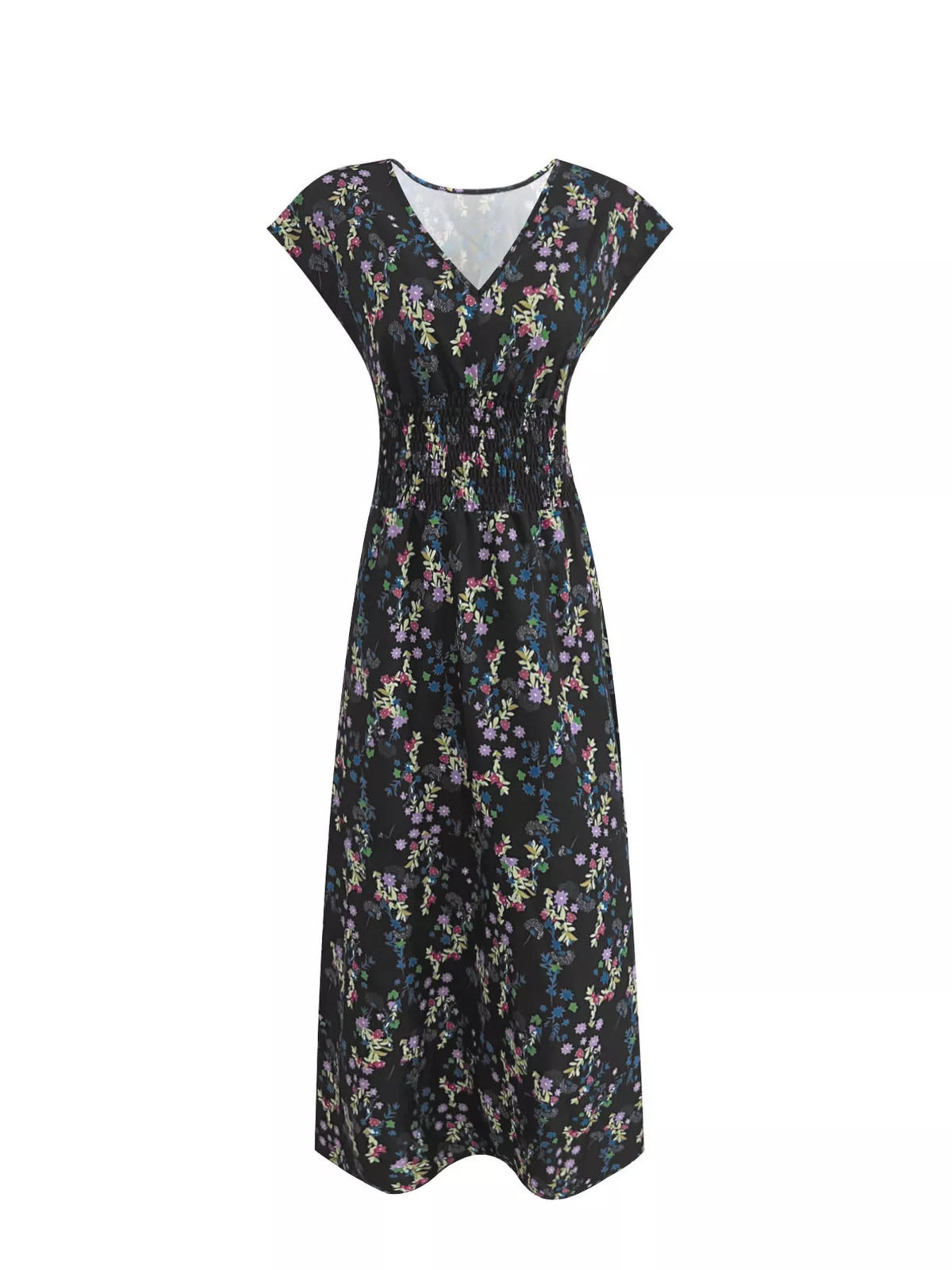Plus size floral maxi dress print detail