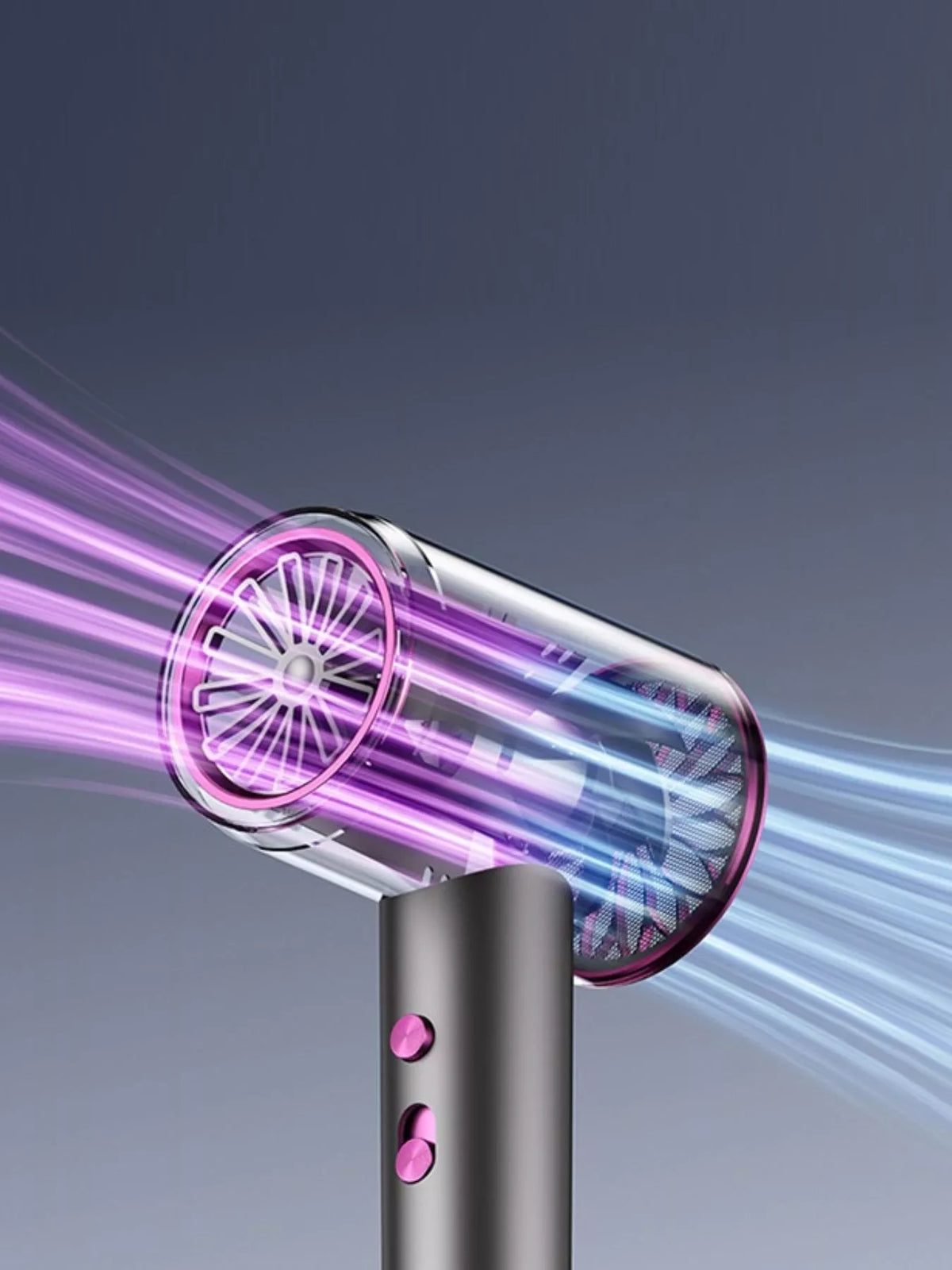 Gray household hair dryer