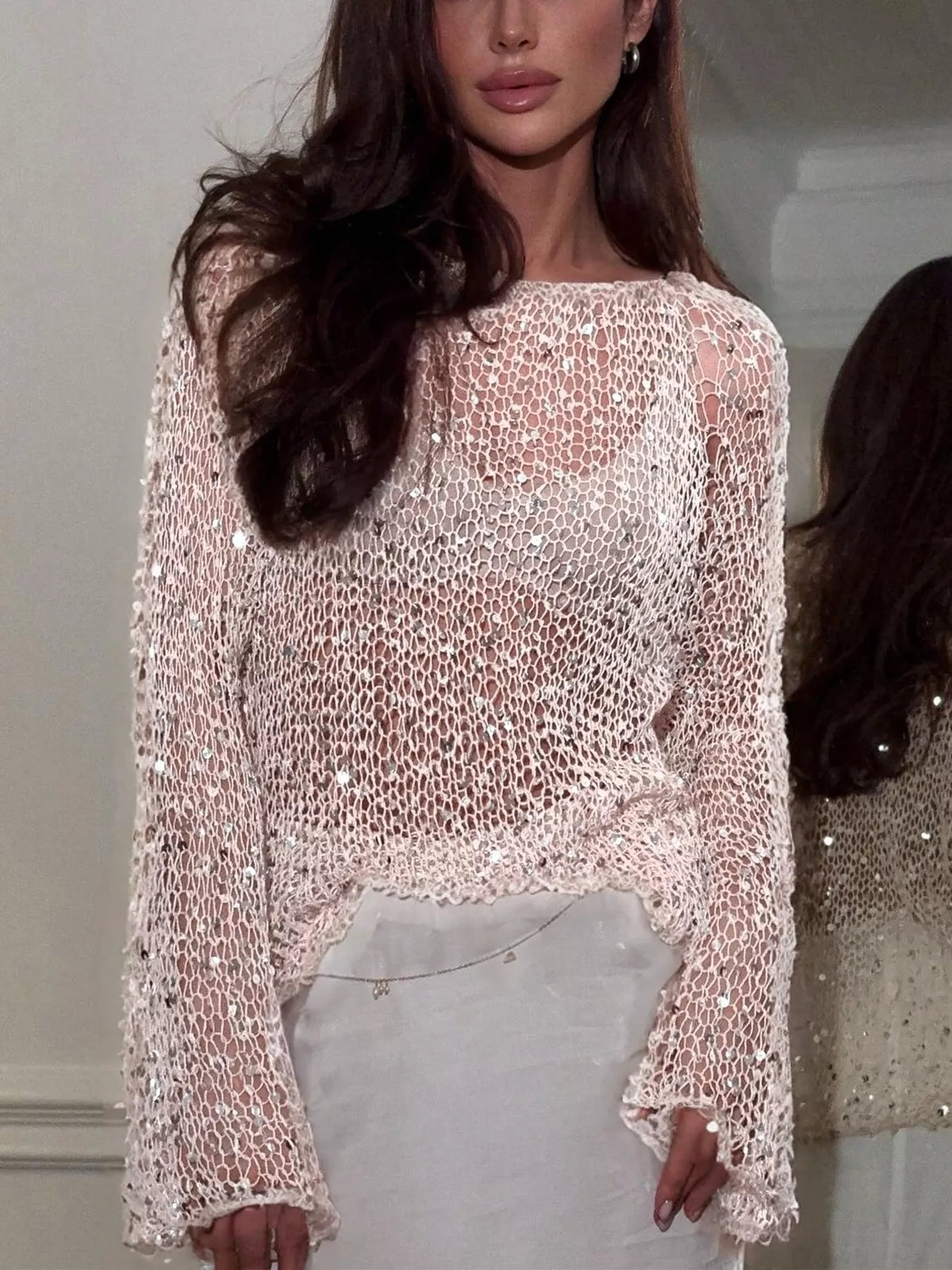 Resort sequin knit cover up