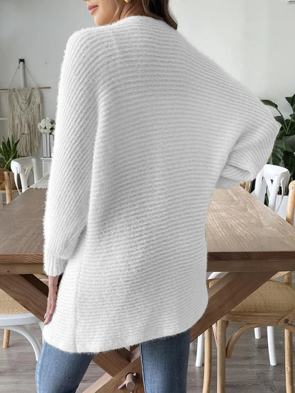 Open Front Long Sleeve Cardigan - Fashorio