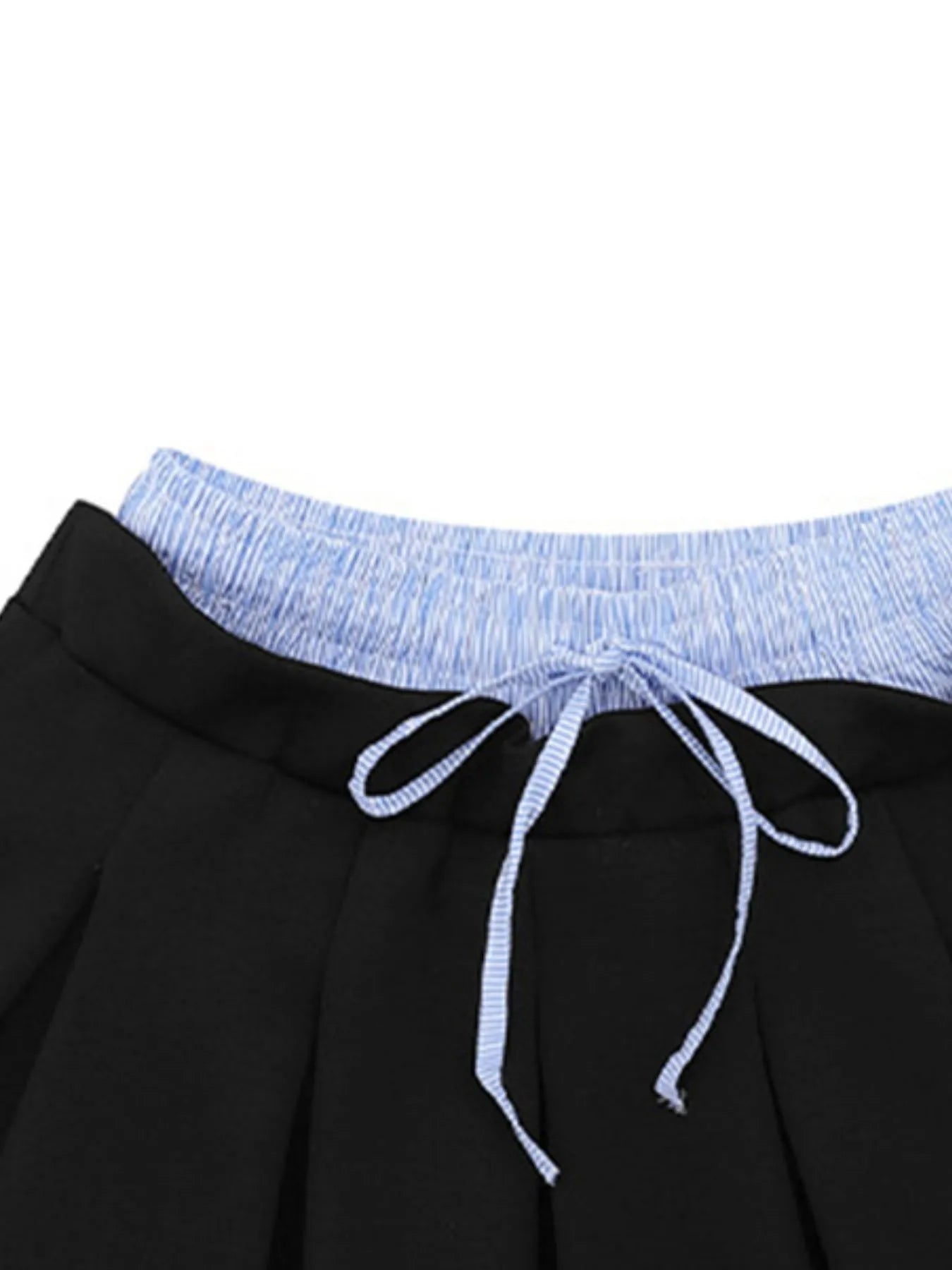Drawstring Pleated Mini Skirt - Fashorio