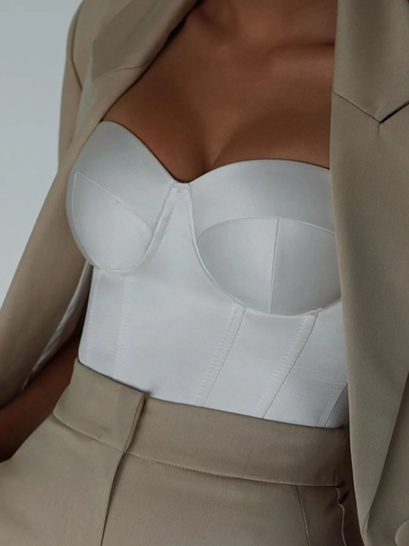 Sweetheart Neck Tube Top White - Fashorio