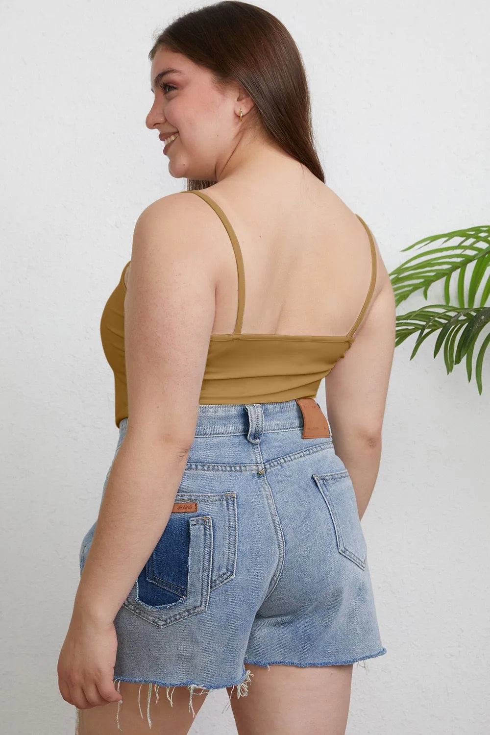 Back view of the round neck sleeveless cami