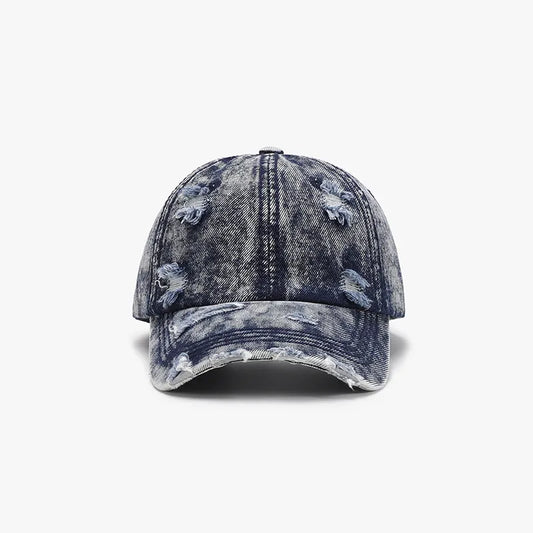 Distressed Cotton Baseball Cap Medium One Size - Fashorio