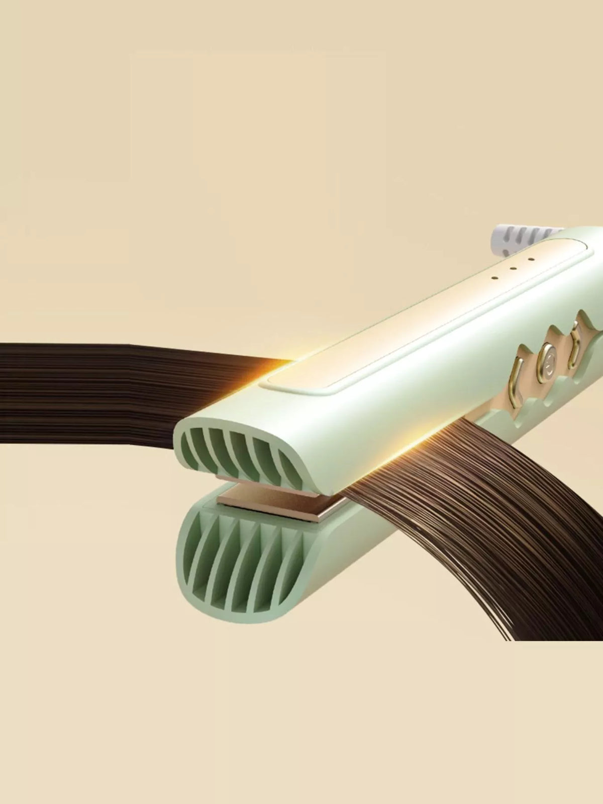 White portable hair straightener