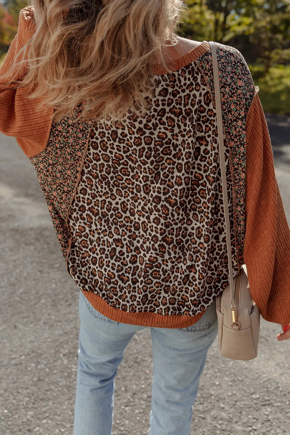 Leopard Print Long Sleeve Sweatshirt - Fashorio