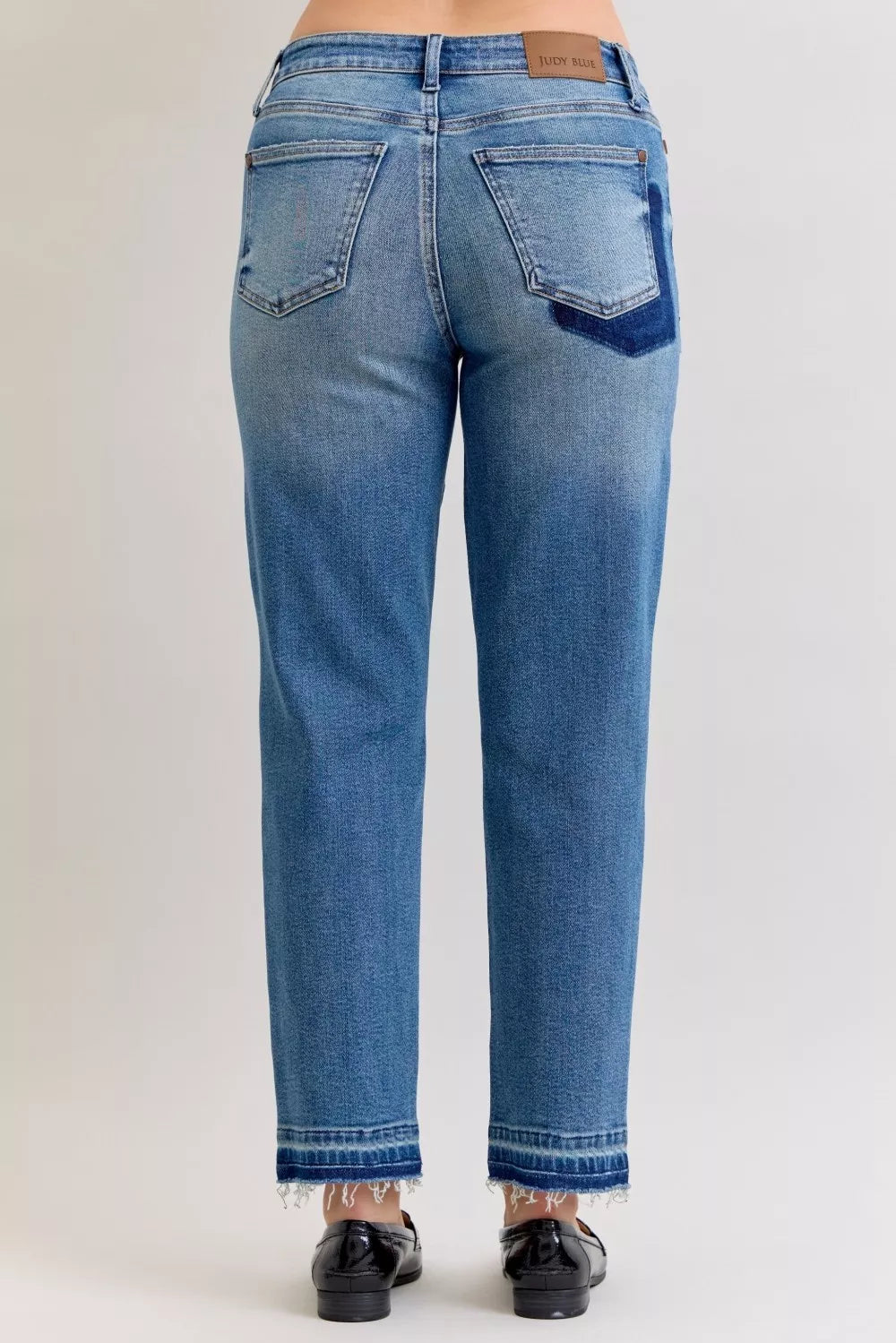 Judy Blue plus size boyfriend jeans back view
