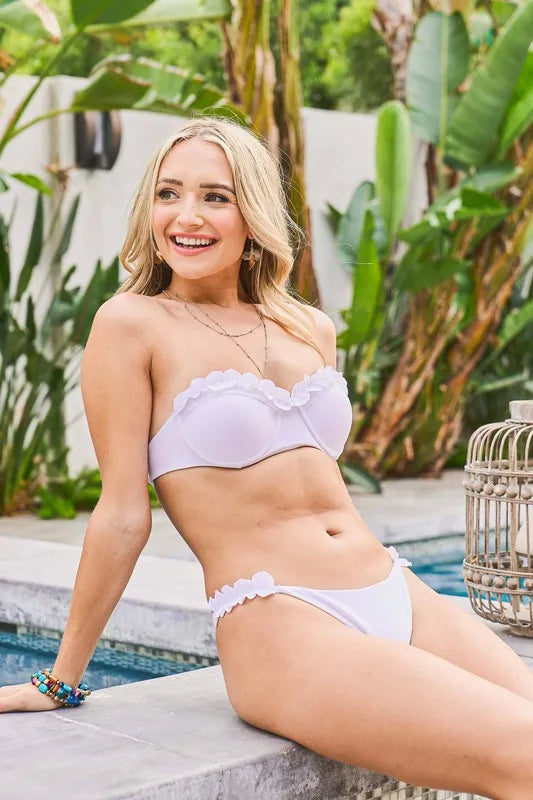 Frill Trim Bandeau Bikini Swim Set view 7