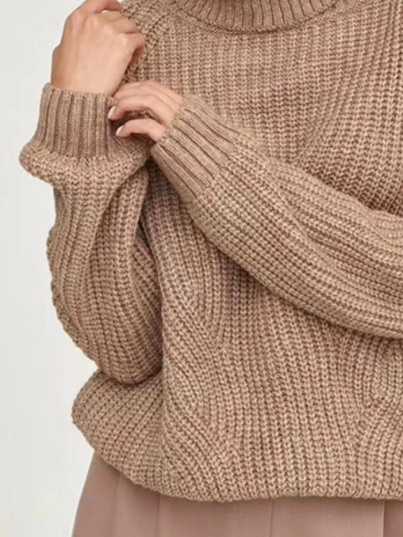 Turtleneck Long Sleeve Sweater - Fashorio