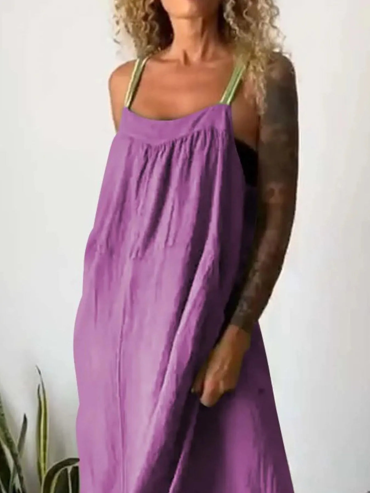 Ruched Cami Maxi Dress with Pockets Plus Size view 17