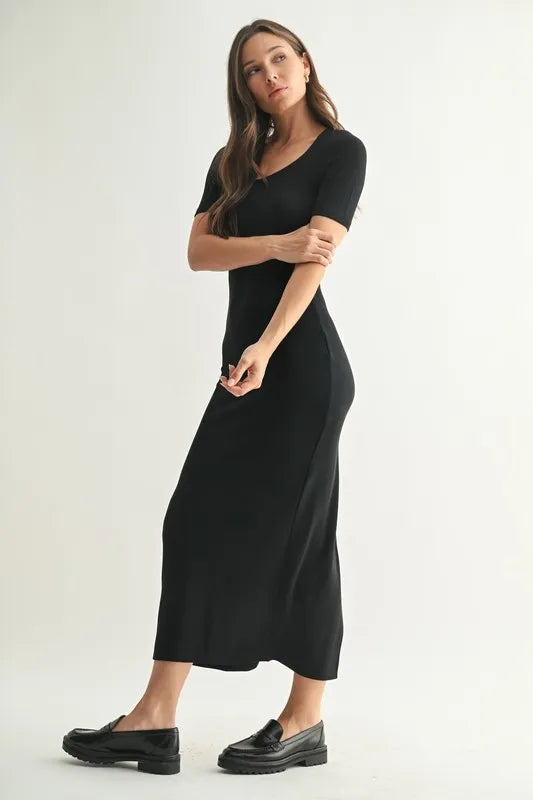 Mono B Laguna Soft Drape Maxi Dress side view