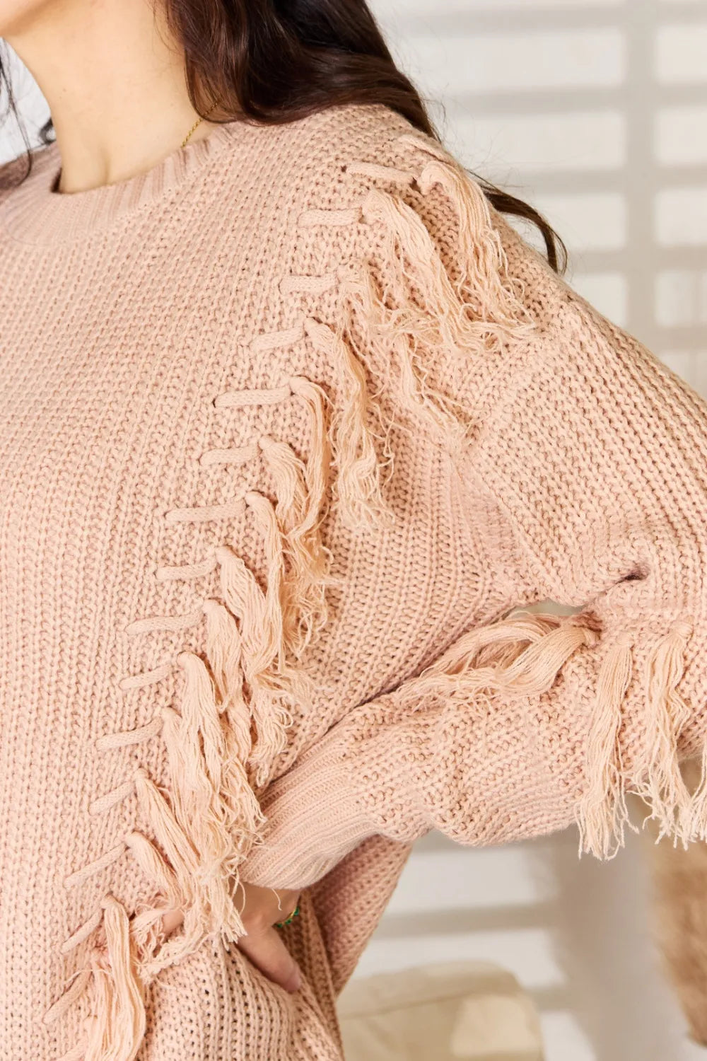 And The Why Tassel Detail Long Sleeve Sweater - Fashorio