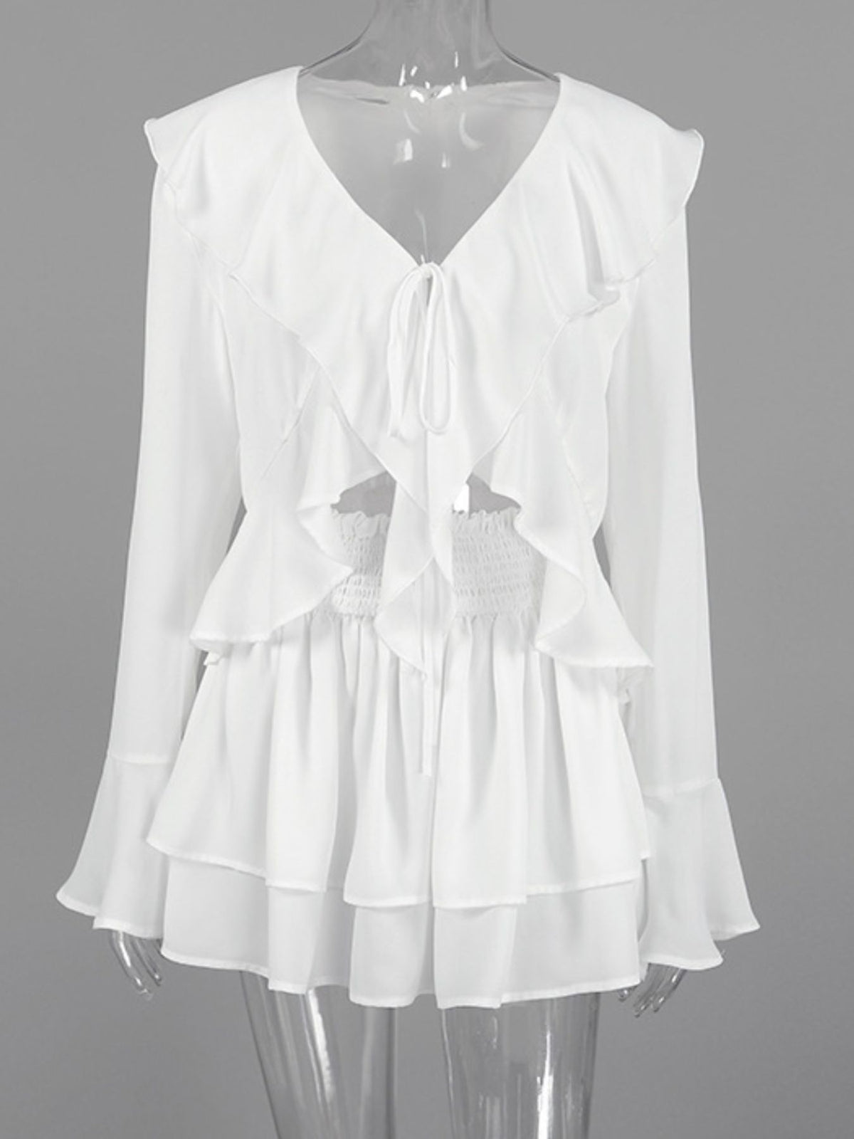 Coordinated ruffle set back view