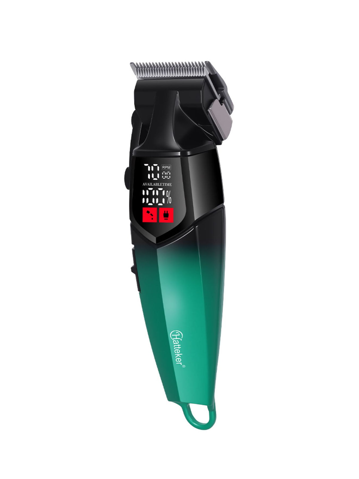 Hand holding cordless hair clipper