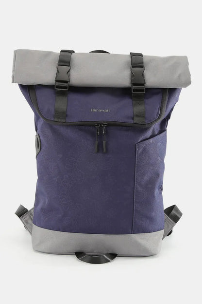 Himawari Contrast Waterproof Canvas Backpack Bag Gray One Size - Fashorio
