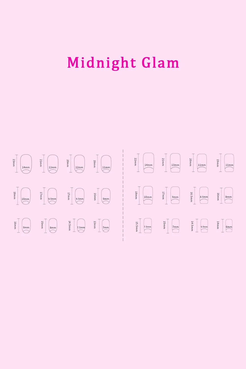 Assorted press on nail designs
