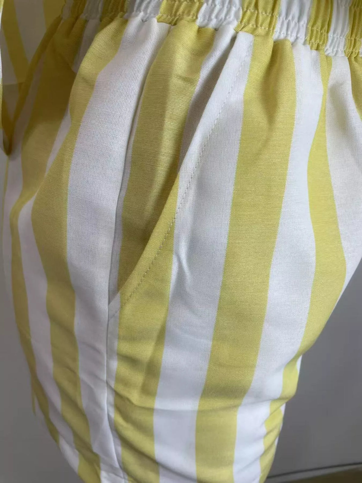 Striped top and shorts set overview