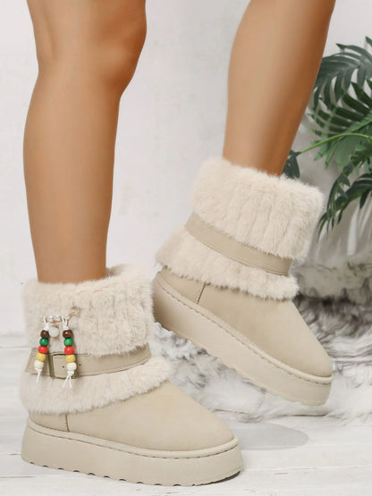 Round Toe Platform Boots - Fashorio