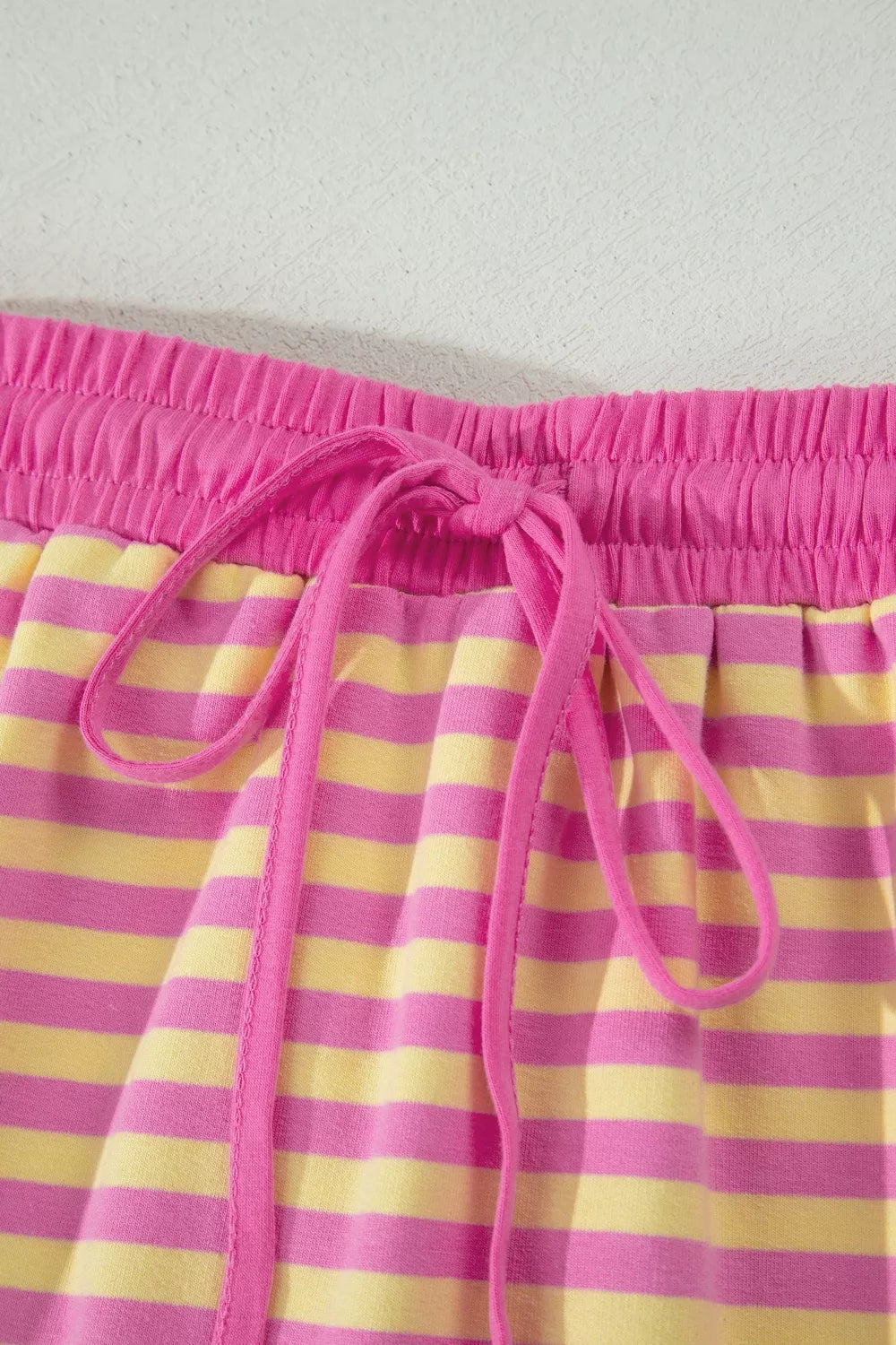 Striped two piece tee and shorts complete look
