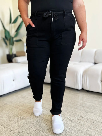 Judy Blue Full Size High Waist Double Roll Cuff Jeans - Fashorio