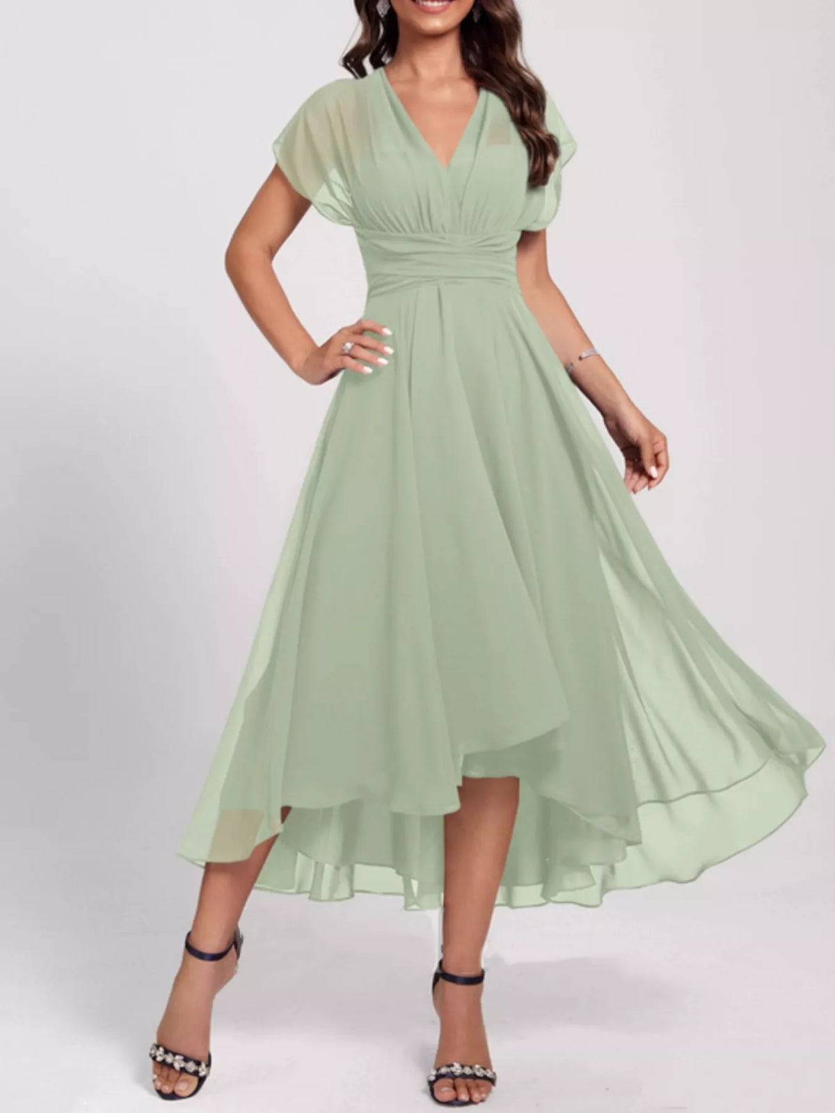 Ruched A line midi dress, alternate colourway view 8