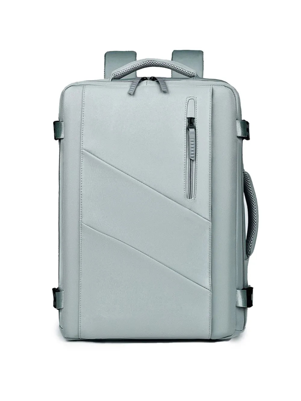 Oxford cloth adjustable strap backpack front pocket detail