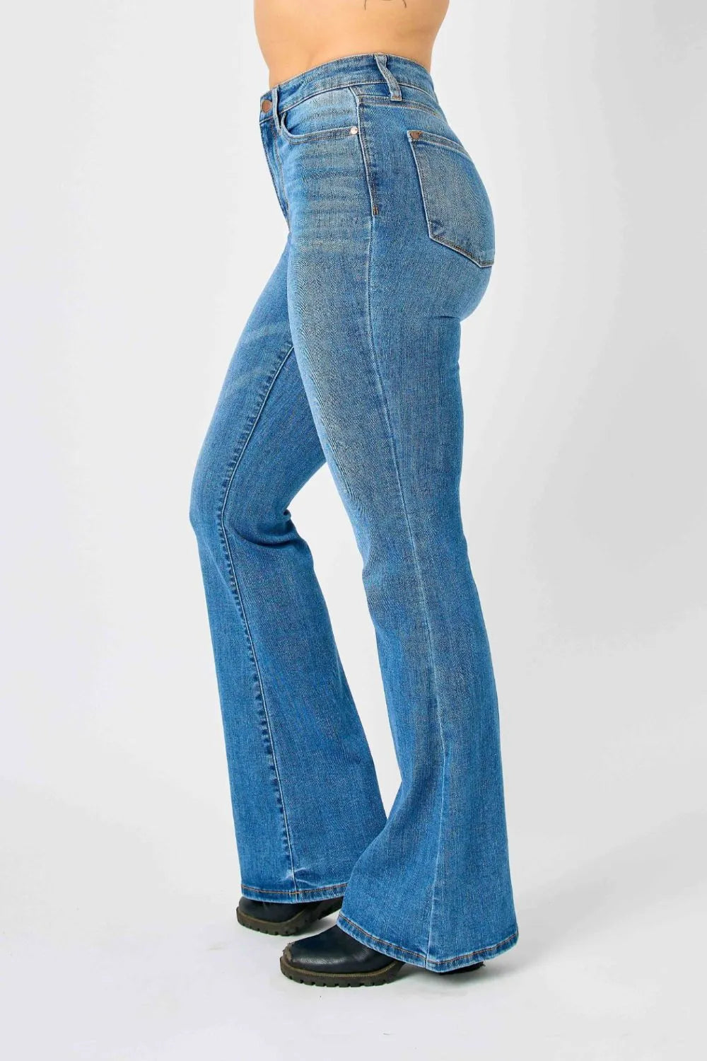 Judy Blue Full Size High-Waisted Classic Flare Jeans Plus Size - Fashorio